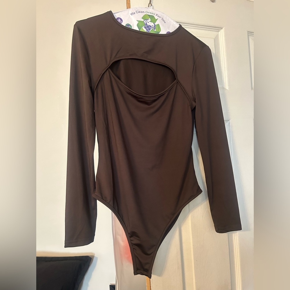 Brown Long Sleeve Bodysuit